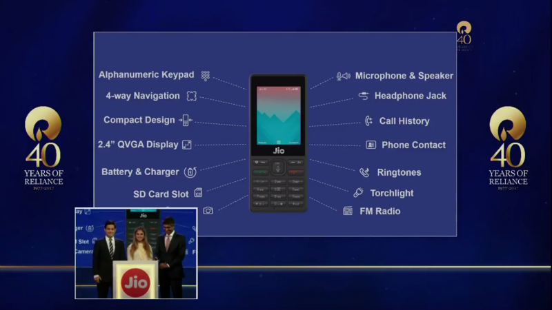 Jio Phone, Free With Rs. 1,500 Deposit, Unlimited 4G Data, Launched
