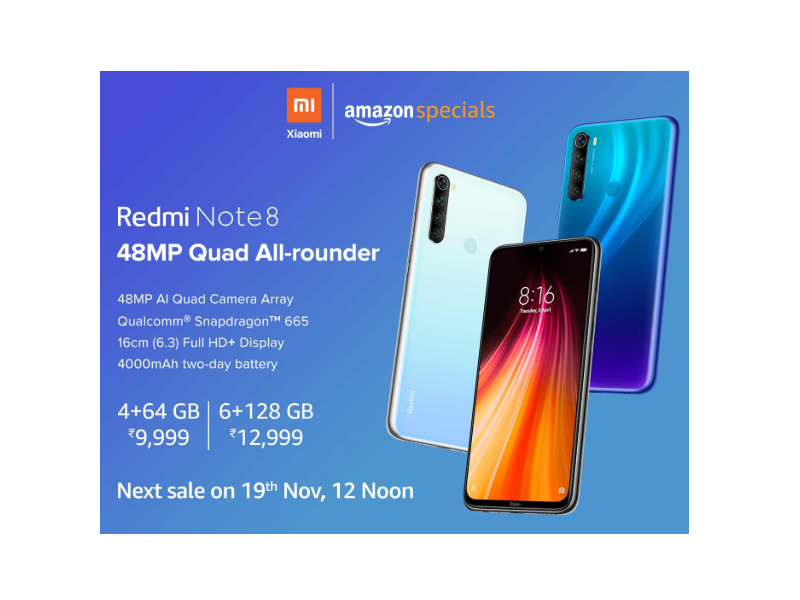 Redmi Note 8 Next Sale Set for November 19 in India: Price, Offers, Sales Details
