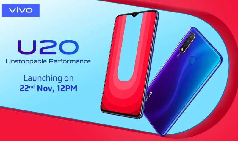 Vivo U20 with Triple Rear Cameras to Launch in India on November 22