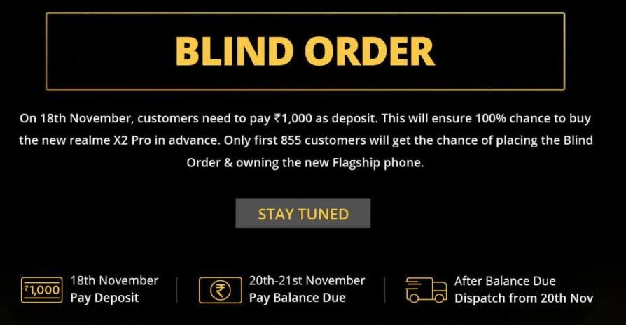 Realme is Hosting a Blind Order Sale for Realme X2 Pro on November 18